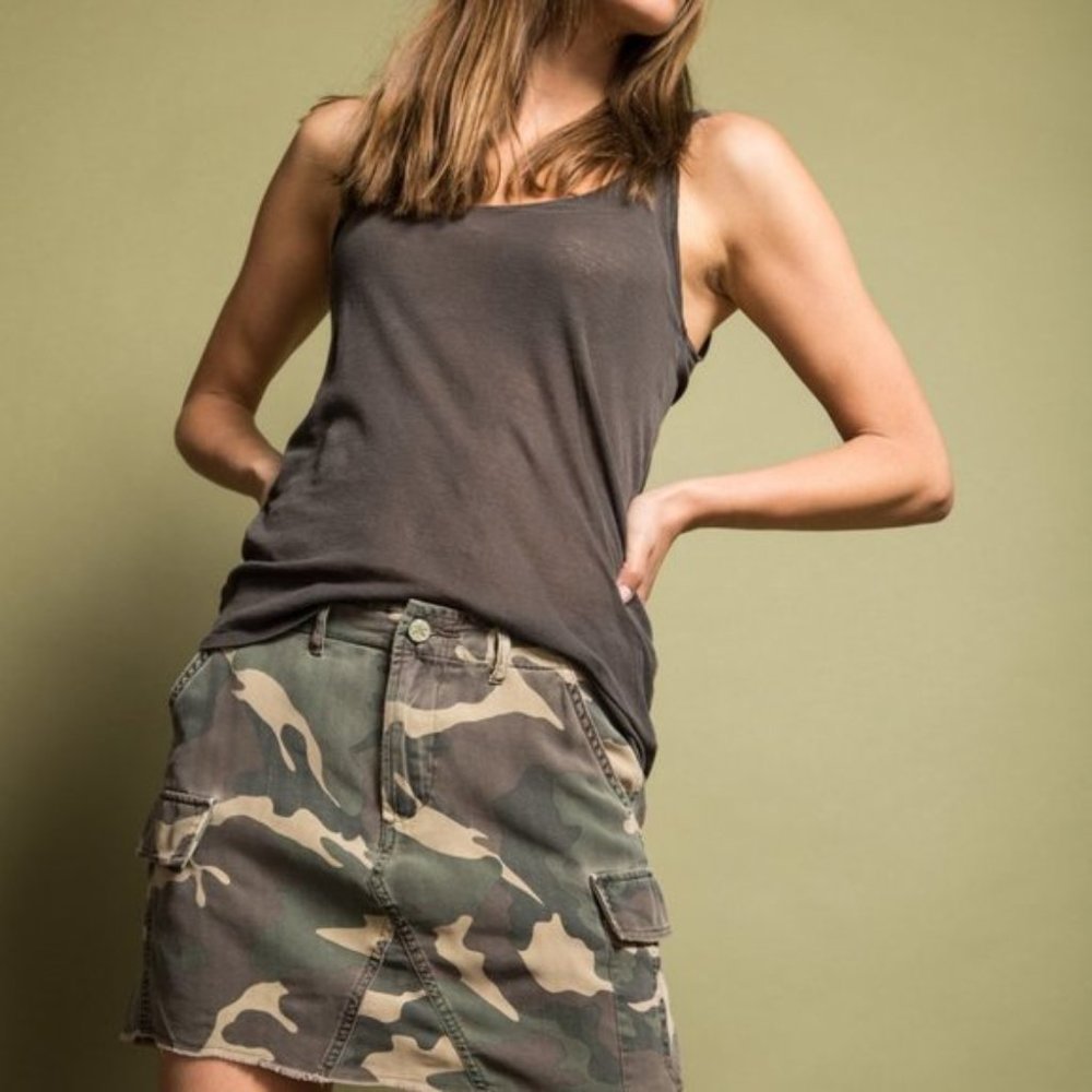 Da-Nang Silk Military Short Skirt